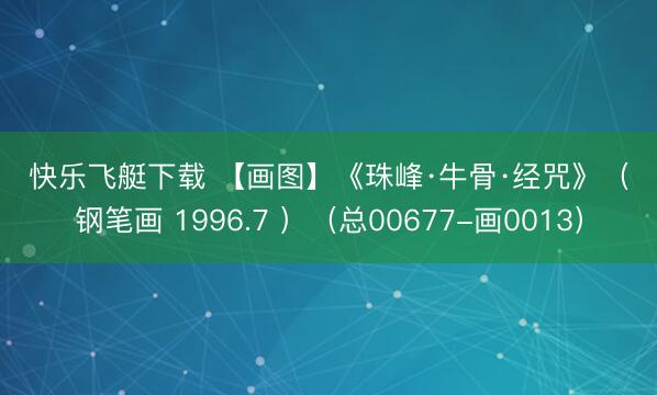 快乐飞艇下载 【画图】《珠峰·牛骨·经咒》(钢笔画 1996.7 )(总00677-画0013)