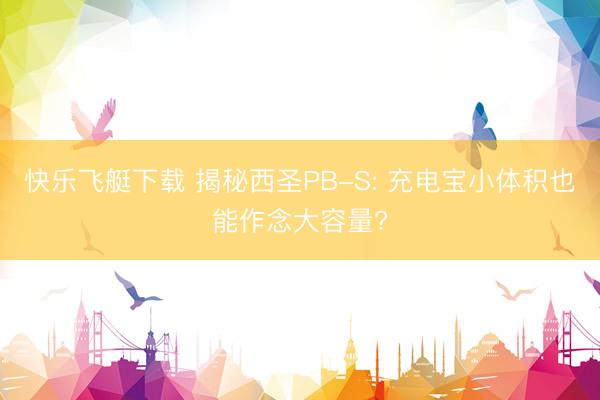 快乐飞艇下载 揭秘西圣PB-S: 充电宝小体积也能作念大容量?