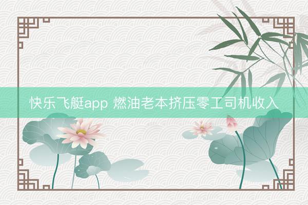 快乐飞艇app 燃油老本挤压零工司机收入
