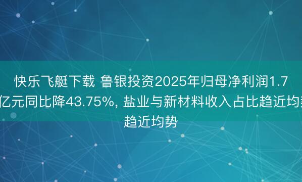 快乐飞艇下载 鲁银投资2025年归母净利润1.70亿元同比降43.75%， 盐业与新材料收入占比趋近均势