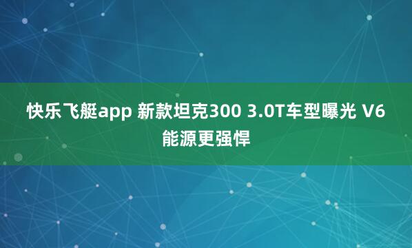 快乐飞艇app 新款坦克300 3.0T车型曝光 V6能源更强悍