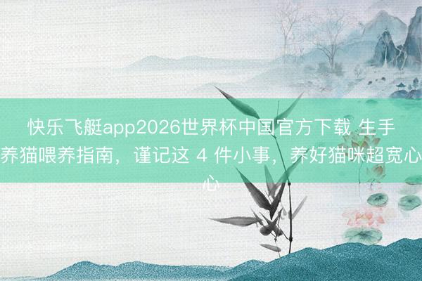 快乐飞艇app2026世界杯中国官方下载 生手养猫喂养指南,谨记这 4 件小事,养好猫咪超宽心